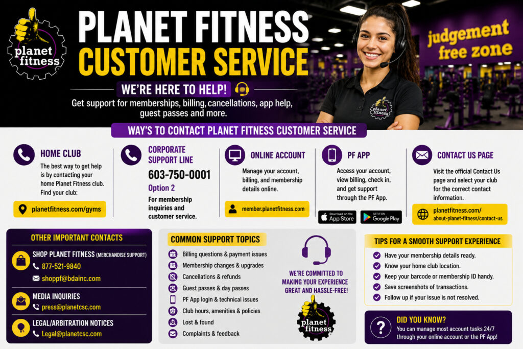 Planet Fitness Customer Service